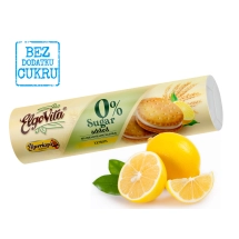 Ciastka-markizy z kremem o smaku cytrynowym bez dodatku cukru Elgovita 180g