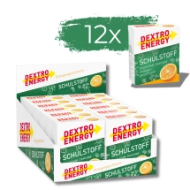 Zestaw 12 opakowań glukozy DEXTRO ENERGY Minis o smaku pomarańczy 50g (33 pastylki)