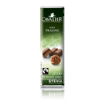 Baton Cavalier z nadzieniem pralinowym z mlecznej czekolady słodzony ekstraktem ze stewii, bez cukru, 40g