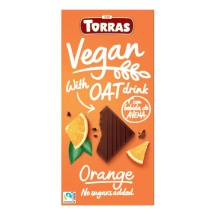Czekolada wegańska z ekstraktem owsianym i pomarańczą bez dodatku cukru Torras 100g