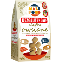 Ciastka owsiane bezglutenowe, bez dodatku cukru 100g