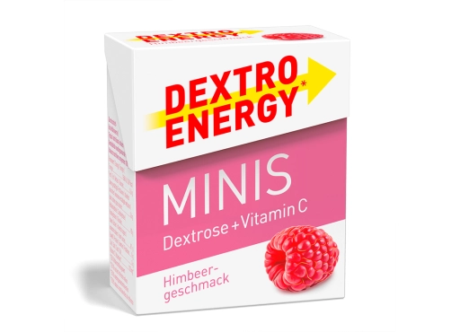 Glukoza Dextro Energy minis o smaku malinowym z witaminą C - 50g