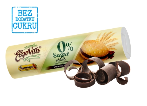 Ciastka-markizy z kremem o smaku czekoladowym bez dodatku cukru Elgovita 180g