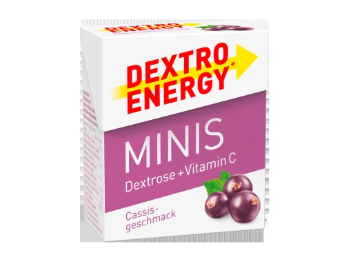 Glukoza DEXTRO ENERGY Minis o smaku czarnej porzeczki 50g (33 pastylki)