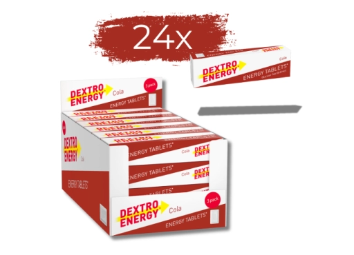 Zestaw 24 kostek glukozy Dextro Energy Cola 47g (14 pastylek)