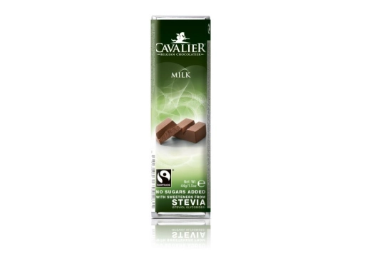 Baton Cavalier z czekolady mlecznej słodzony stewią, bez cukru 44g