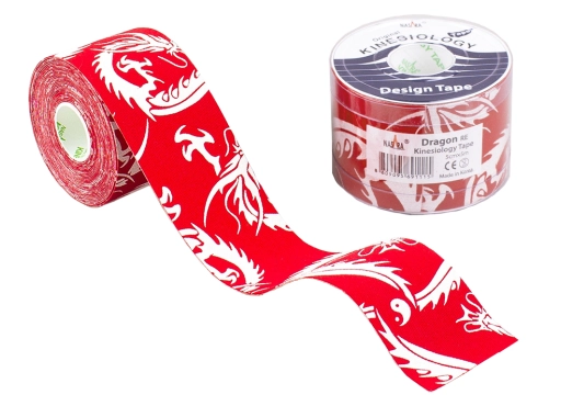 Taśma Nasara Kinesiology 5m x 5cm - Dragon Style - czerwony