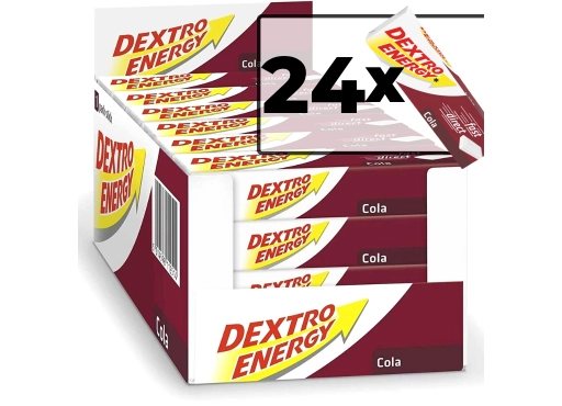 Zestaw 24 kostek glukozy Dextro Energy Cola 47g (14 pastylek)