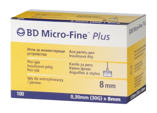 Igły do penów BD Micro-Fine Plus 30G 0,30 x 8 mm - 100 sztuk