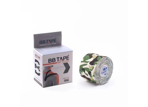 BB Kinesiology Tape – taśma kinezjologiczna 5 cm x 5 m, moro zielone