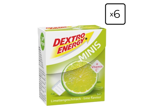 Zestaw 6 opakowań glukozy DEXTRO ENERGY Minis o smaku limonki 50g