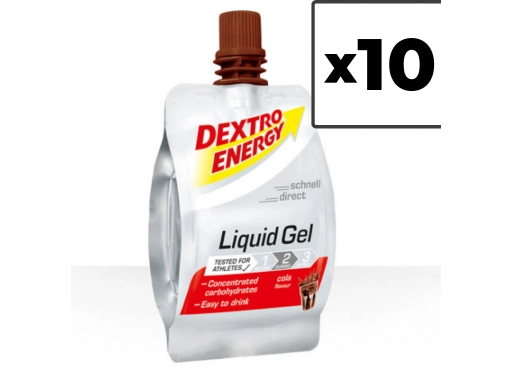 Zestaw 10 opakowań Dextro Energy płynny żel o smaku coli (z guaraną)