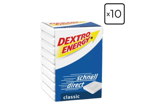 Zestaw 10 kostek glukozy DEXTRO ENERGY Classic – 40g (8 pastylek)