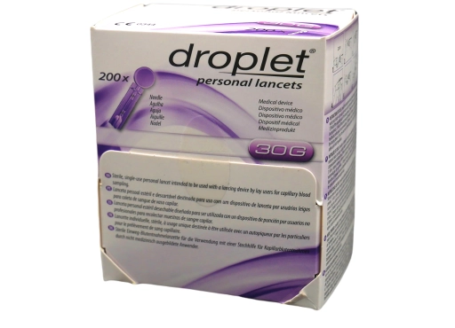 Lancety Droplet 28G (0,36mm) uniwersalne op. 200 sztuk