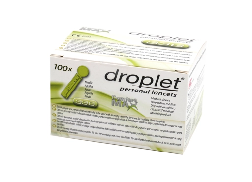 Lancety Droplet 33G (0,20mm) uniwersalne op. 100 sztuk