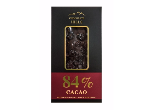 Tabliczka czekoladowa z żurawiną i dodatkiem soku jabłkowego 84% kakao Chocolate Hills