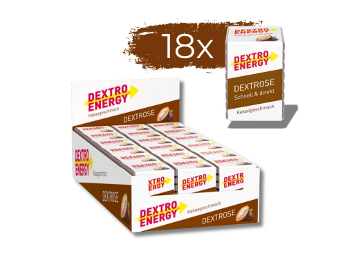 Zestaw 18 kostek glukozy Dextro Energy Kakao 46g (8 pastylek)