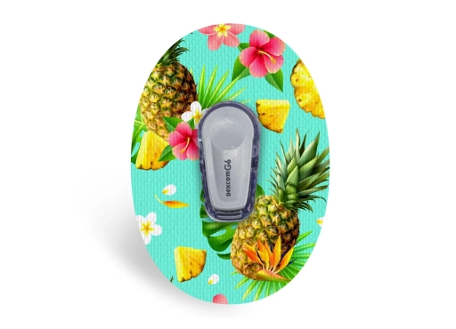 NOWOŚĆ! Type One Style, plastry na sensor Dexcom G6 - Ananas 5 szt.