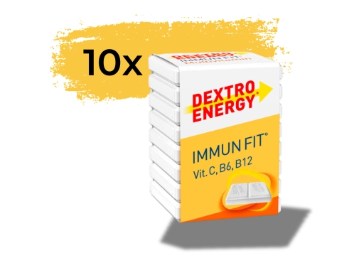 Zestaw 10 kostek Glukozy DEXTRO ENERGY ImmunFit o smaku multiwitaminy 46g